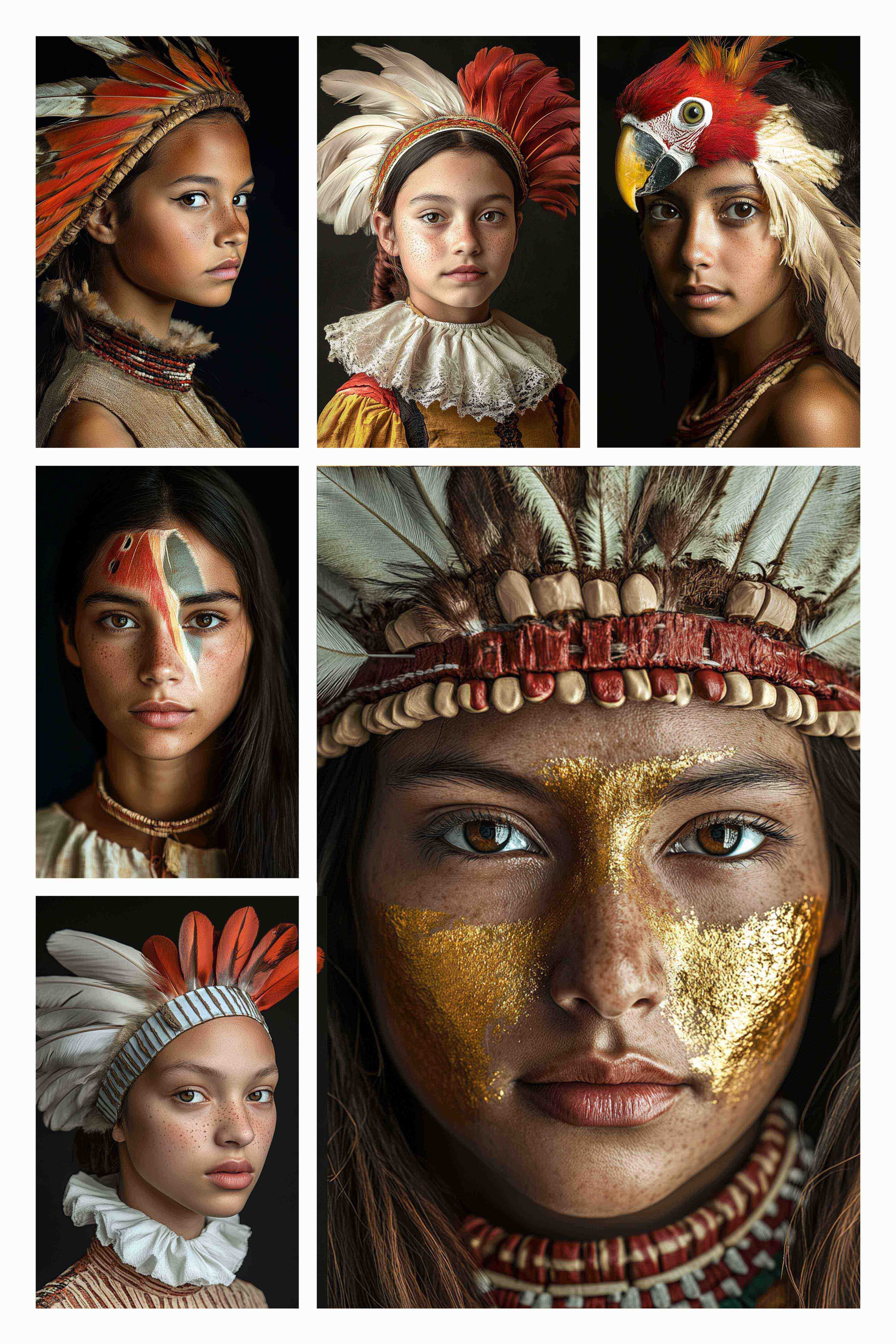 Collage portraits indian