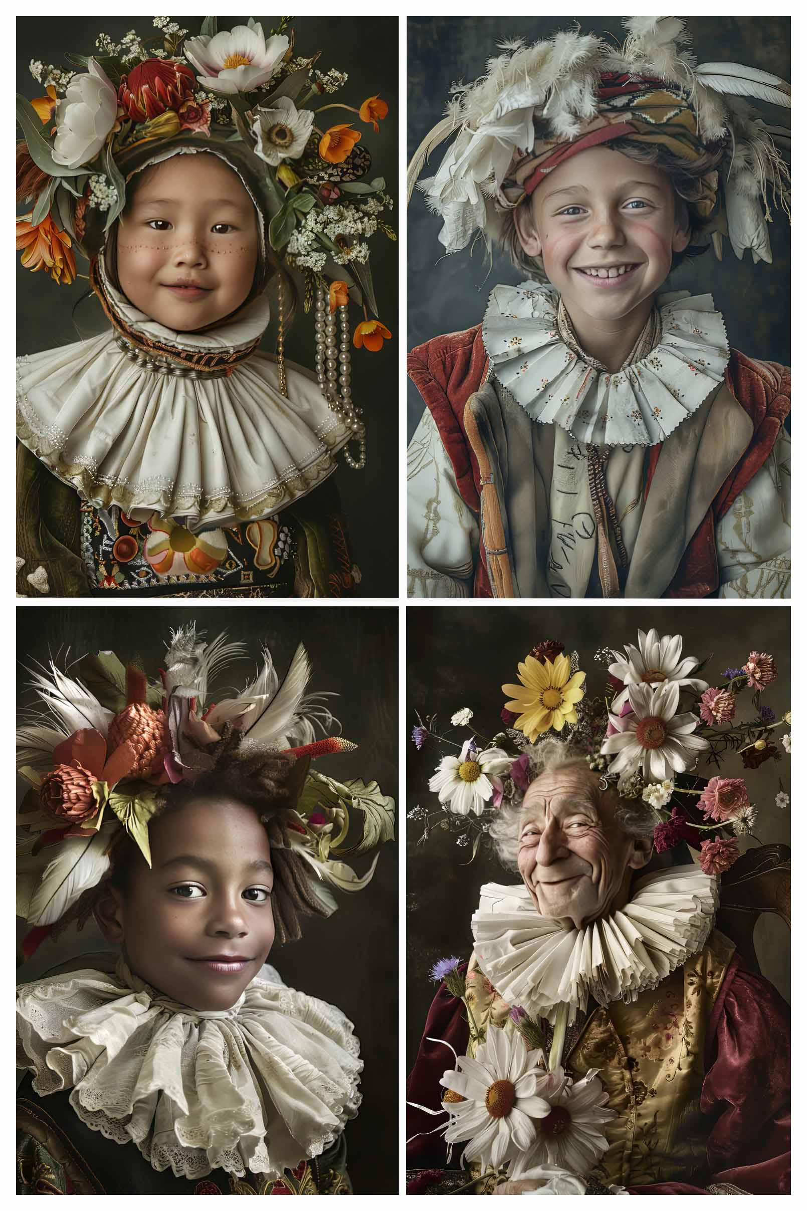 Collage Happy with flowers