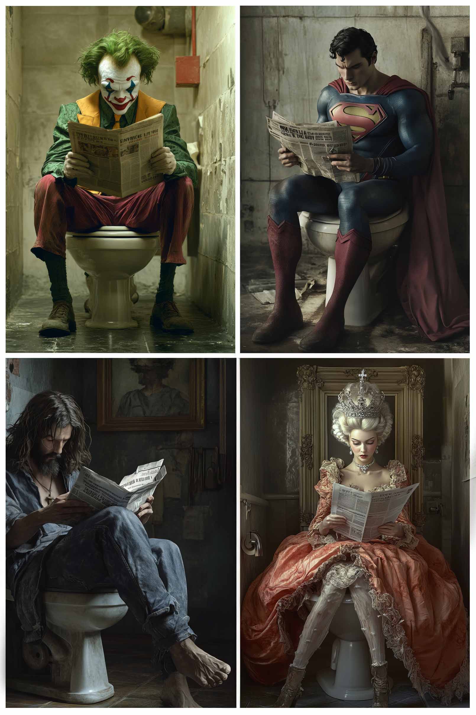 Collage portretten toilet