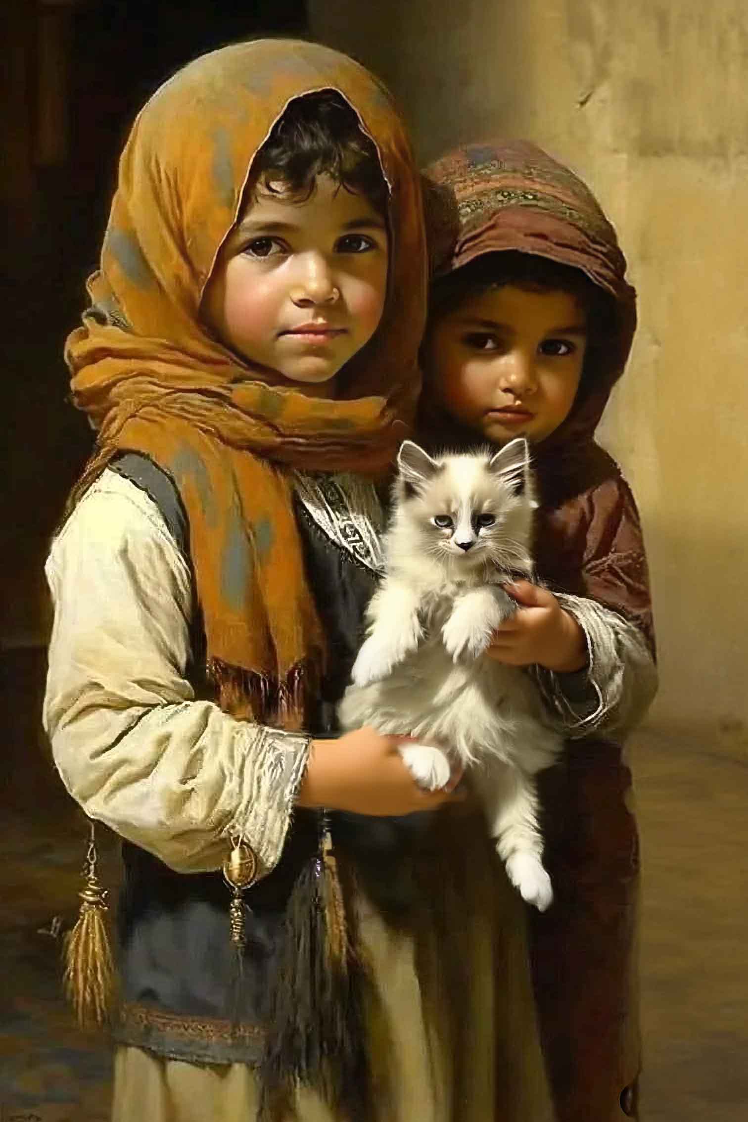 Jongens met kat